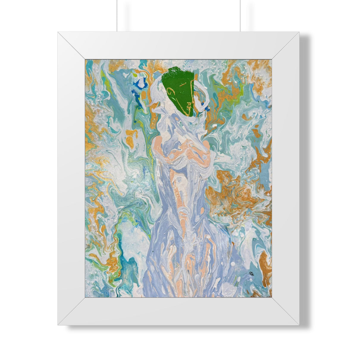 Abstract Fluid "Emerald Goddess" Art Poster