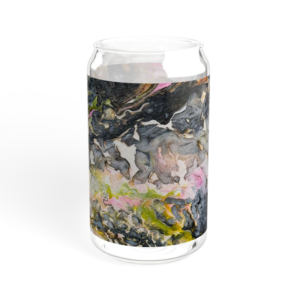Abstract Marble "Liquid Optimism" Sipper no plastics Glass, 16oz