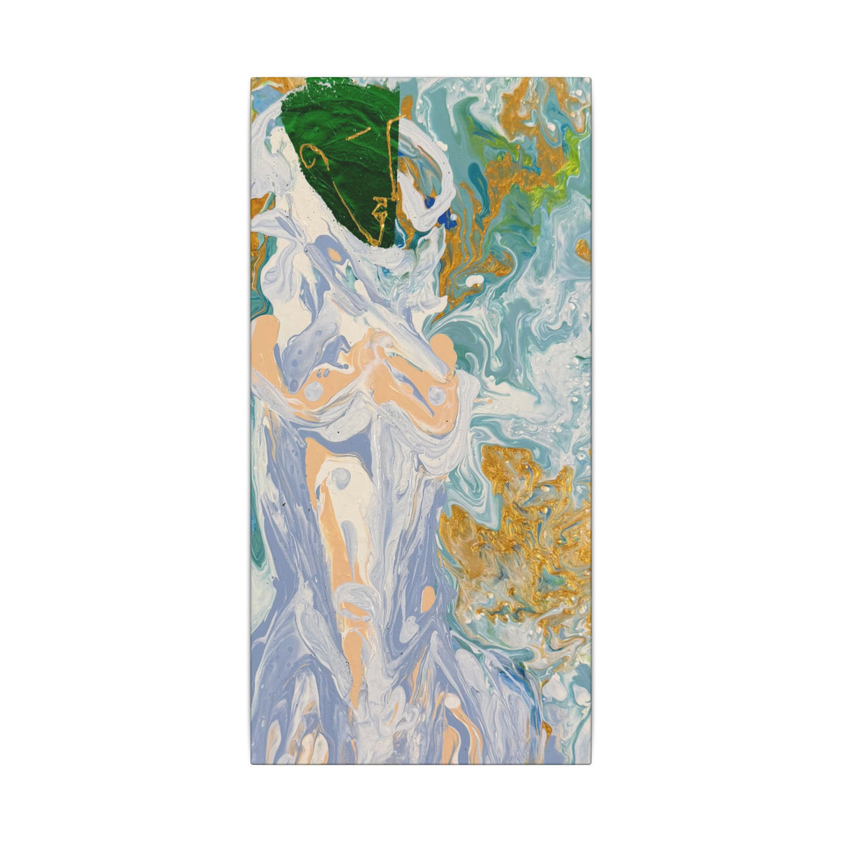 Abstract Fluid "Emerald Goddess" Art Canvas
