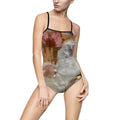 Floral Abstract Art Pattern "Me&You" One-Piece Swimsuit