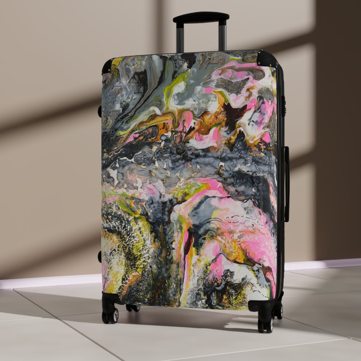 Abstract Marble "Liquid Optimism"  — Artistic Travel Luggage