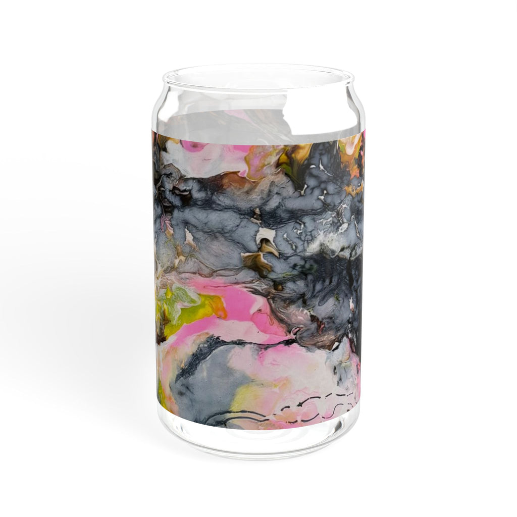 Abstract Marble "Liquid Optimism" Sipper no plastics Glass, 16oz