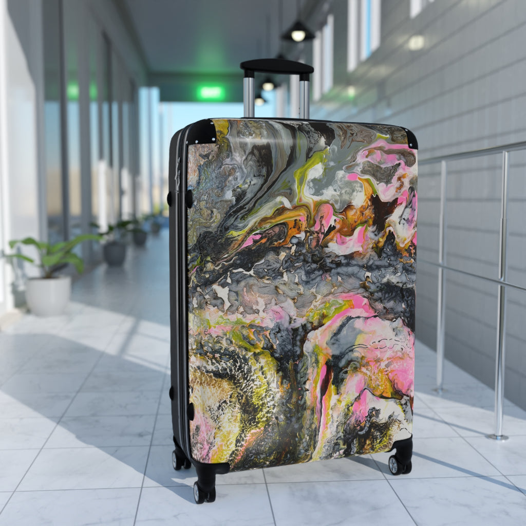 Abstract Marble "Liquid Optimism"  — Artistic Travel Luggage