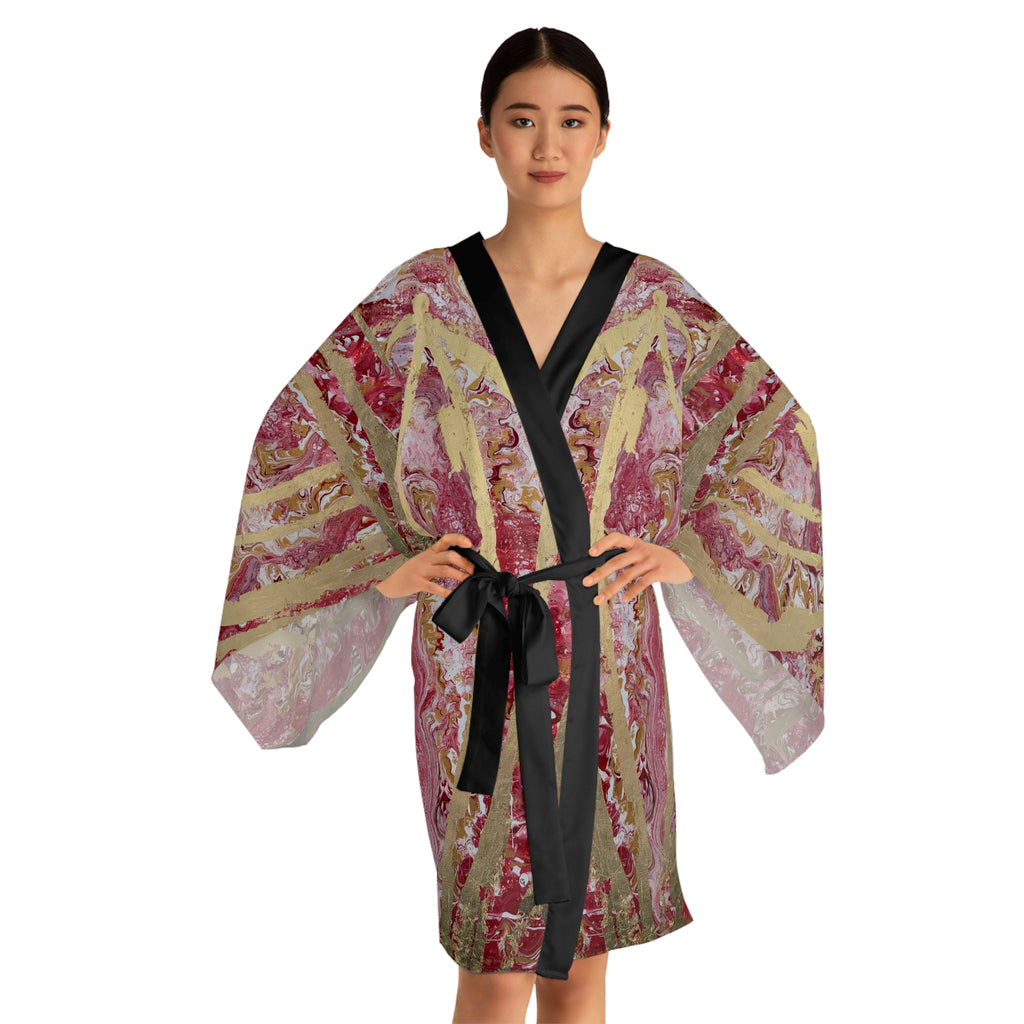 She Pours Kimono Robe – Lightweight Long Sleeve Lounge Kimono
