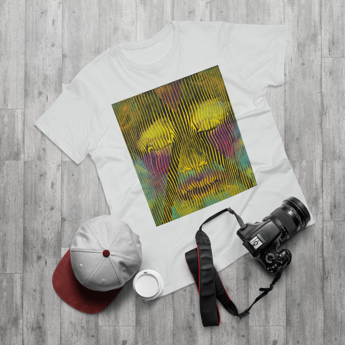 Abstract Psychedelic Face T-Shirt - Electric Aura — Trippy Art Graphic Tee