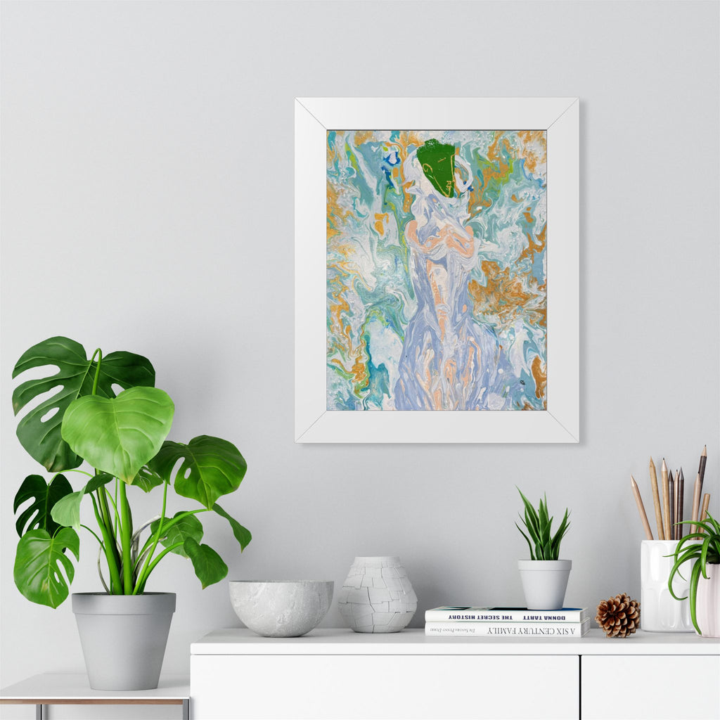 Abstract Fluid "Emerald Goddess" Art Poster
