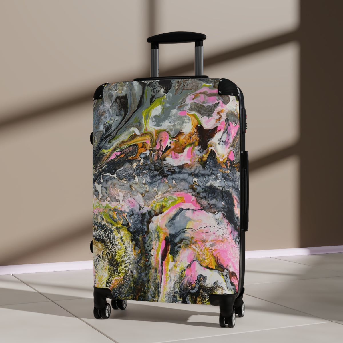 Abstract Marble "Liquid Optimism"  — Artistic Travel Luggage