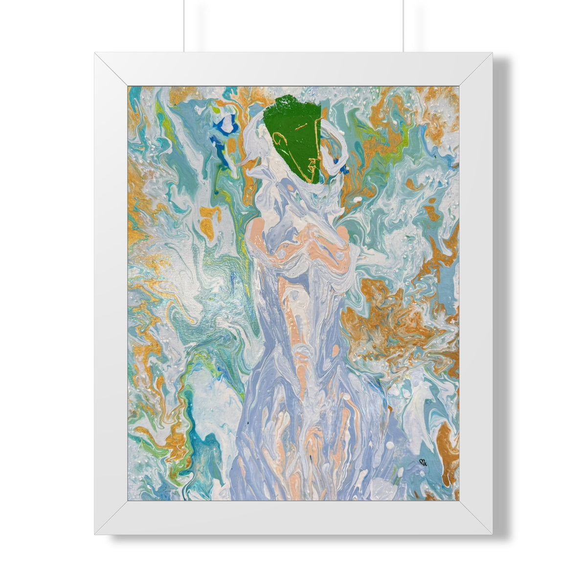 Abstract Fluid "Emerald Goddess" Art Poster
