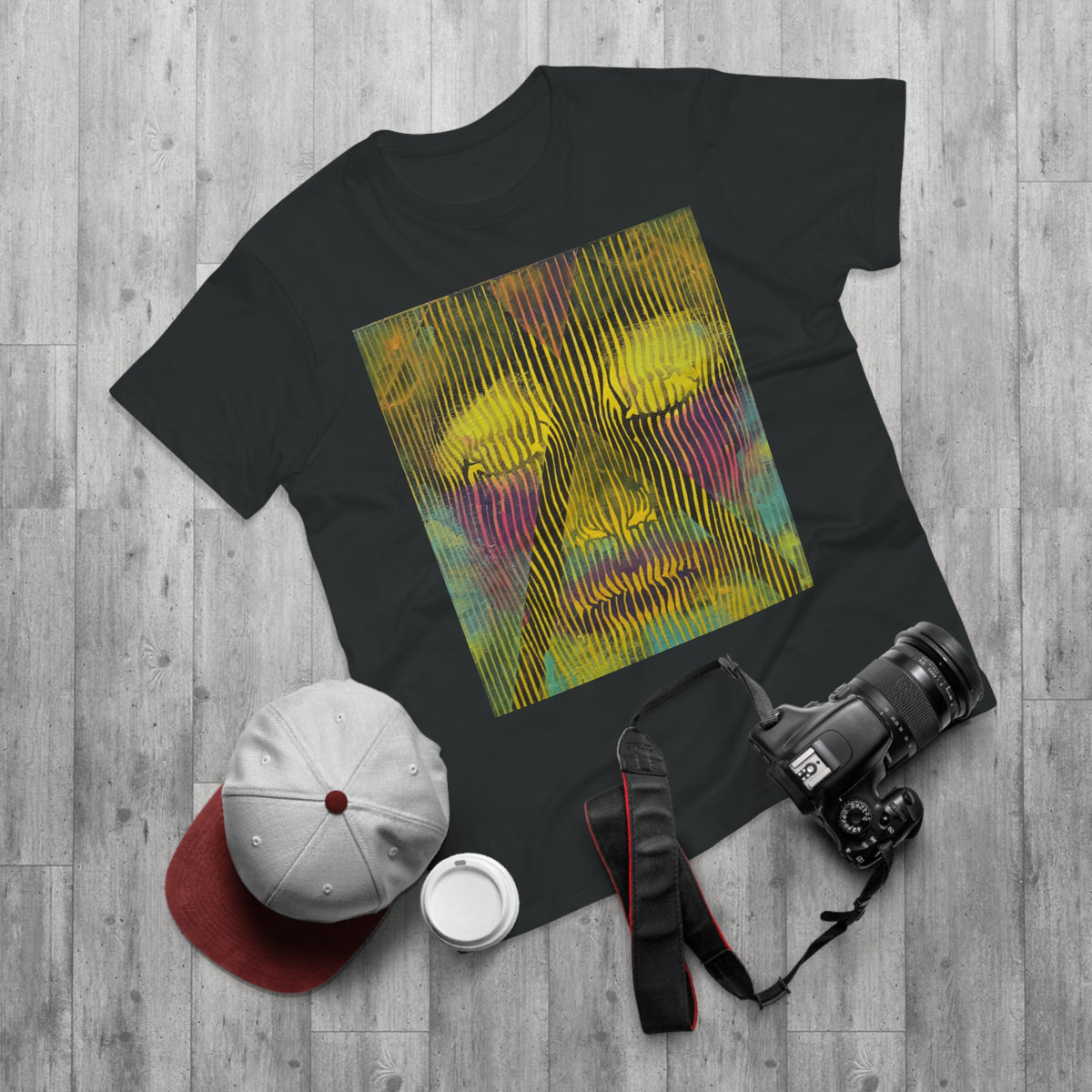Abstract Psychedelic Face T-Shirt - Electric Aura — Trippy Art Graphic Tee