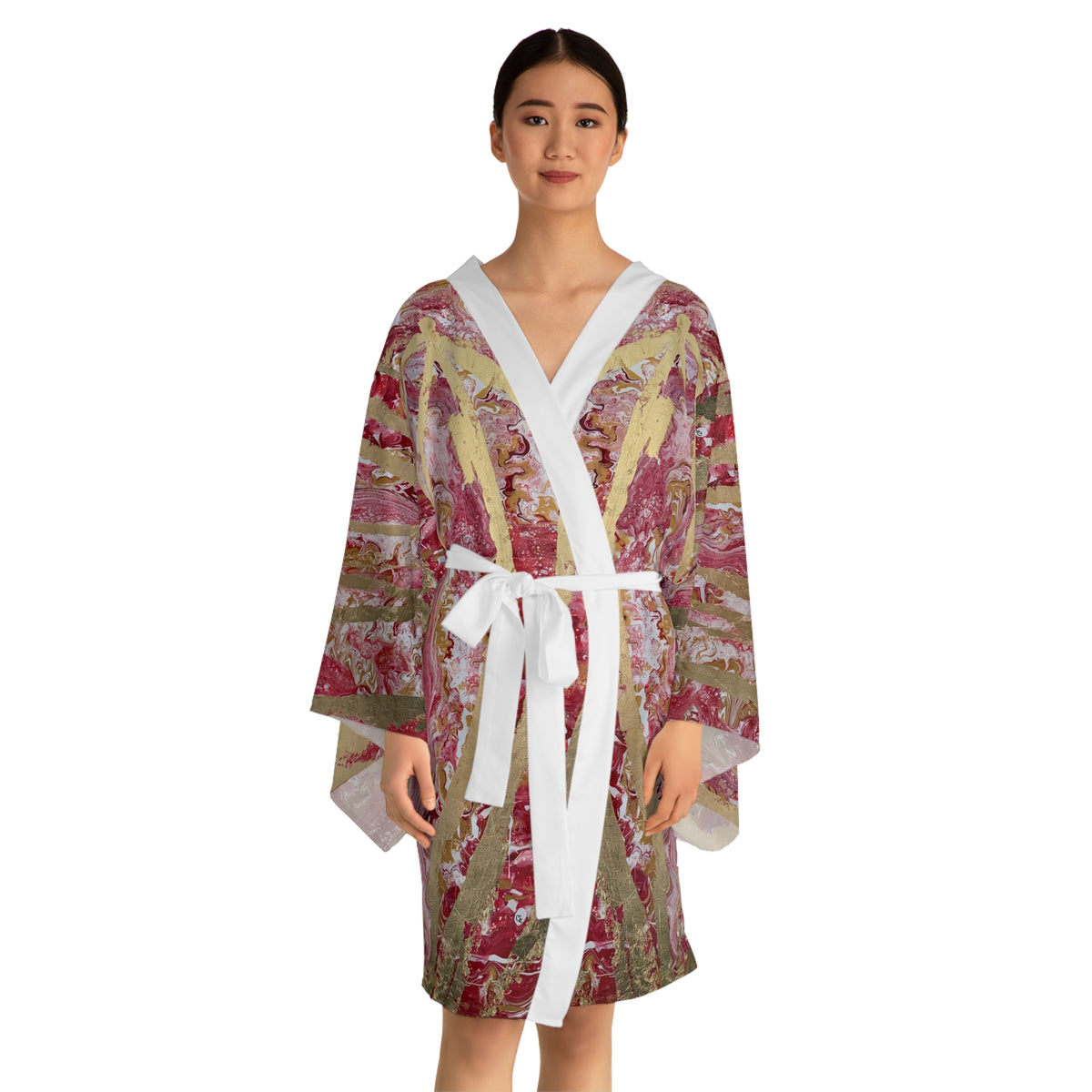 She Pours Kimono Robe – Lightweight Long Sleeve Lounge Kimono