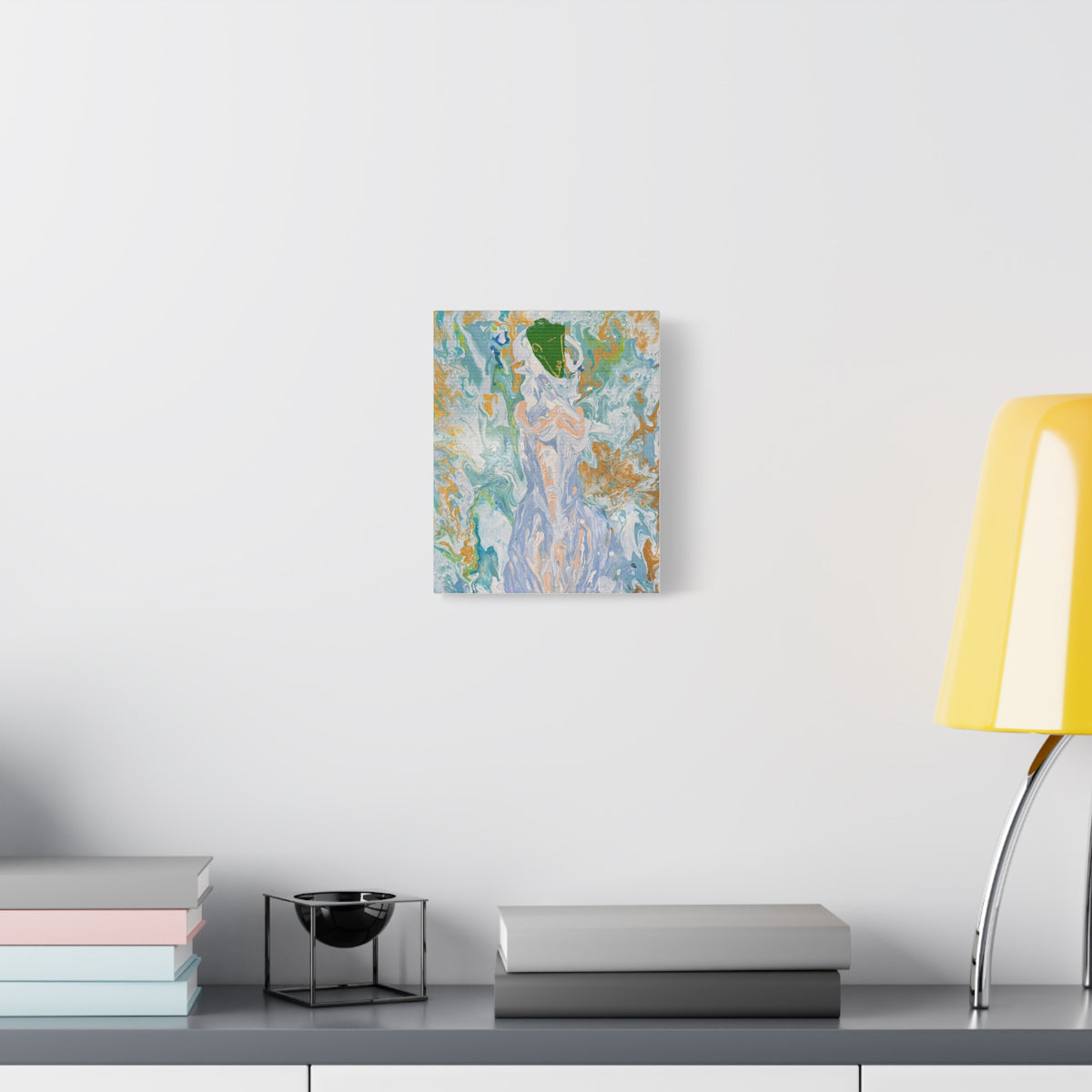 Abstract Fluid "Emerald Goddess" Matte Stretched Wall Art
