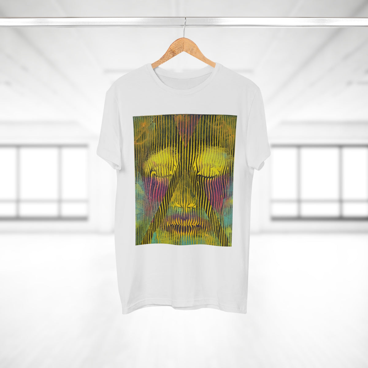 Abstract Psychedelic Face T-Shirt - Electric Aura — Trippy Art Graphic Tee