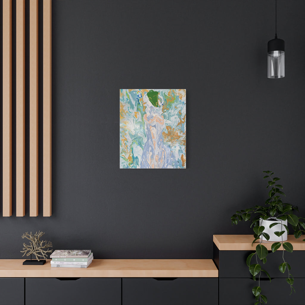 Abstract Fluid "Emerald Goddess" Matte Stretched Wall Art