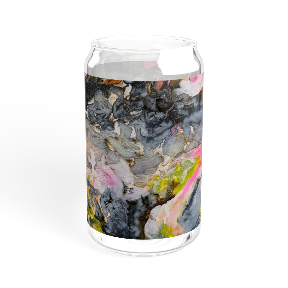Abstract Marble "Liquid Optimism" Sipper no plastics Glass, 16oz