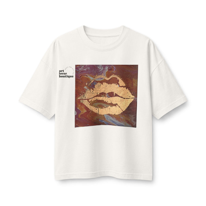 Women's Gold Candy Kiss Art Tee