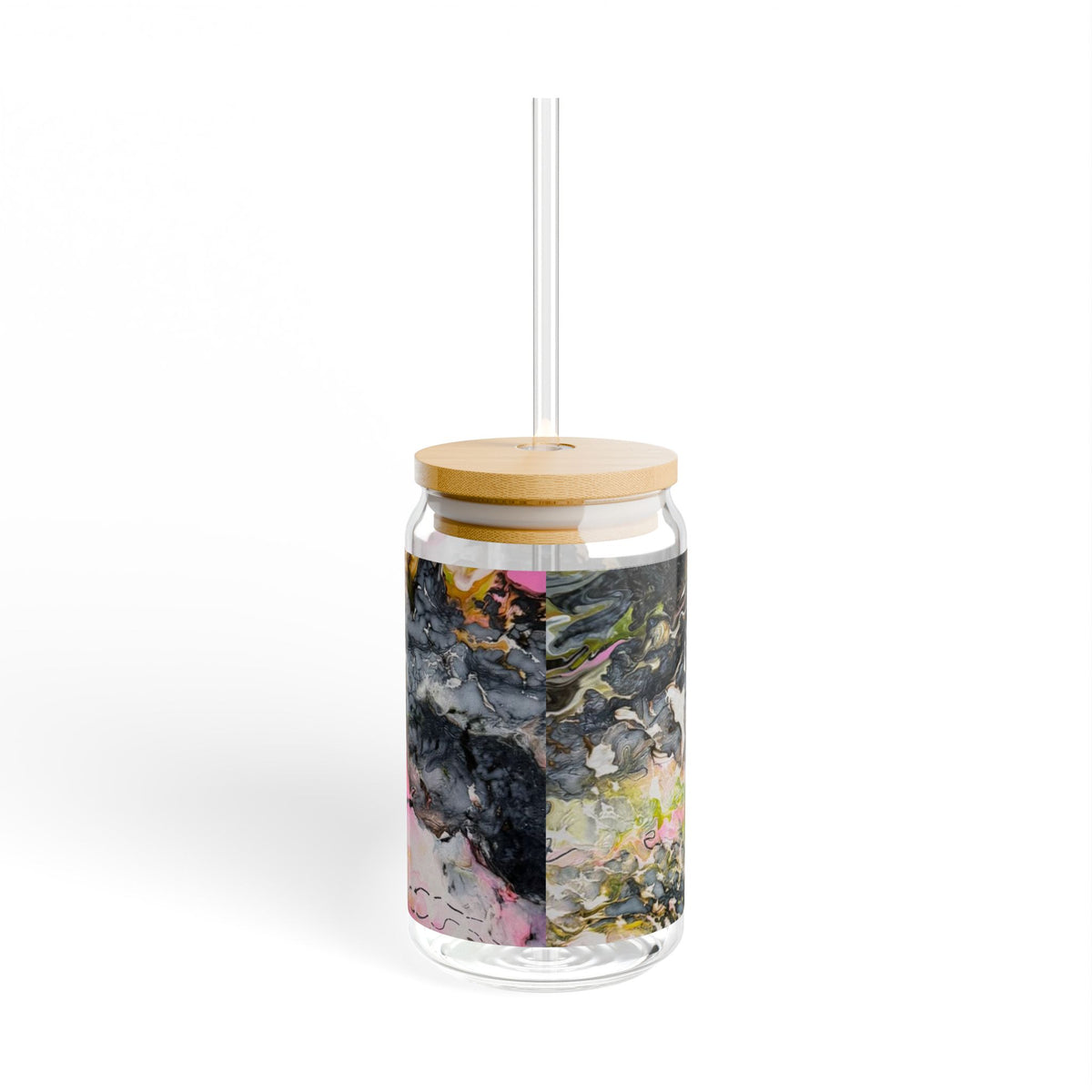 Abstract Marble "Liquid Optimism" Sipper no plastics Glass, 16oz