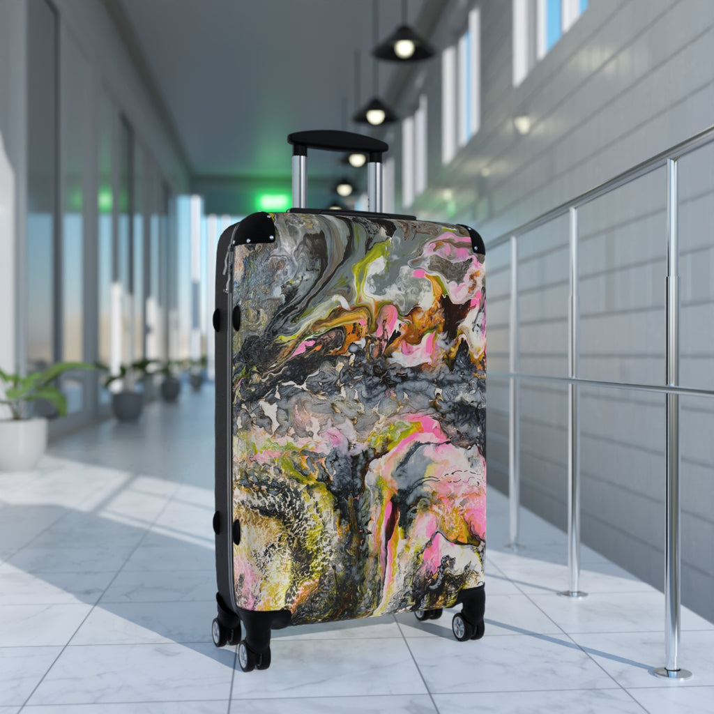 Abstract Marble "Liquid Optimism"  — Artistic Travel Luggage