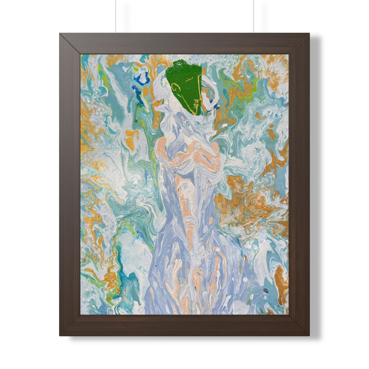 Abstract Fluid "Emerald Goddess" Art Poster
