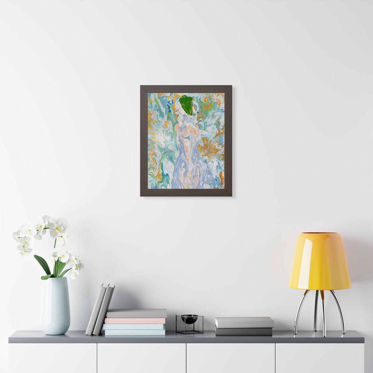 Abstract Fluid "Emerald Goddess" Art Poster