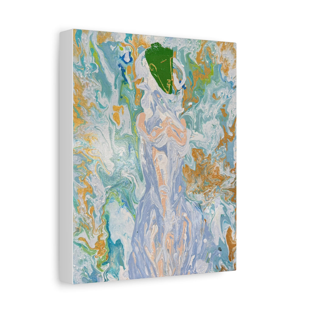 Abstract Fluid "Emerald Goddess" Matte Stretched Wall Art