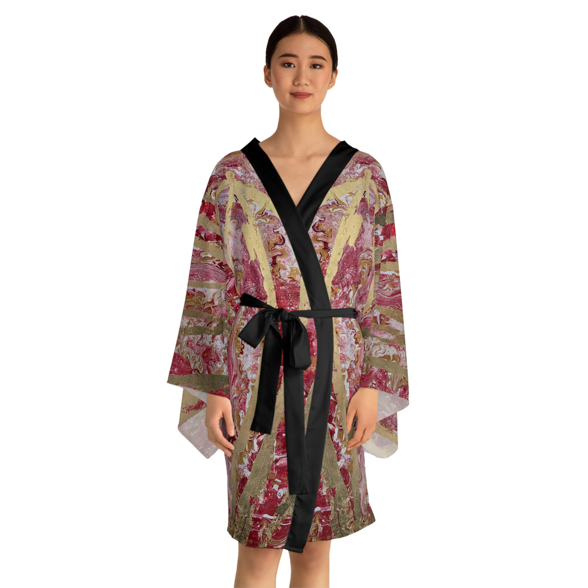 She Pours Kimono Robe – Lightweight Long Sleeve Lounge Kimono