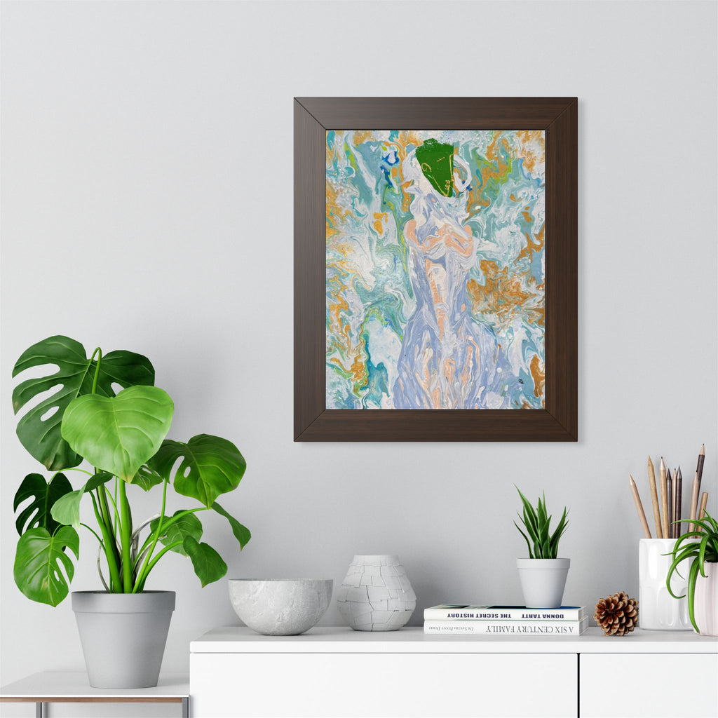 Abstract Fluid "Emerald Goddess" Art Poster