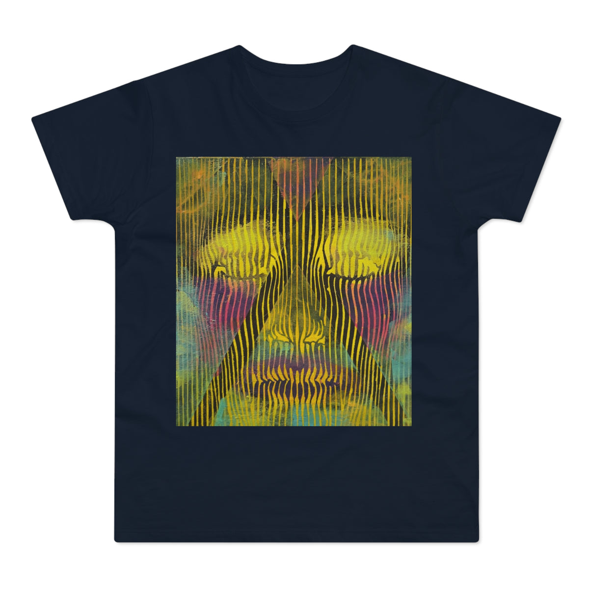 Abstract Psychedelic Face T-Shirt - Electric Aura — Trippy Art Graphic Tee