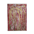 Abstract Red & Gold "She Pours"  Woven Wall Tapestry — Boho Textured Home Decor