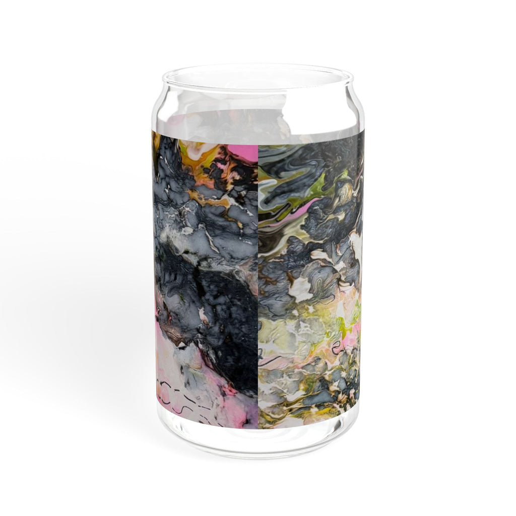Abstract Marble "Liquid Optimism" Sipper no plastics Glass, 16oz