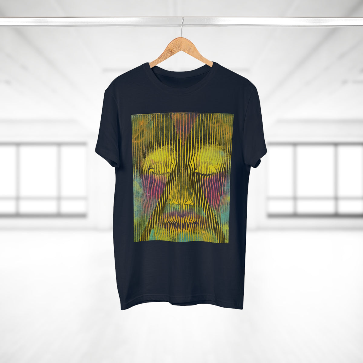 Abstract Psychedelic Face T-Shirt - Electric Aura — Trippy Art Graphic Tee