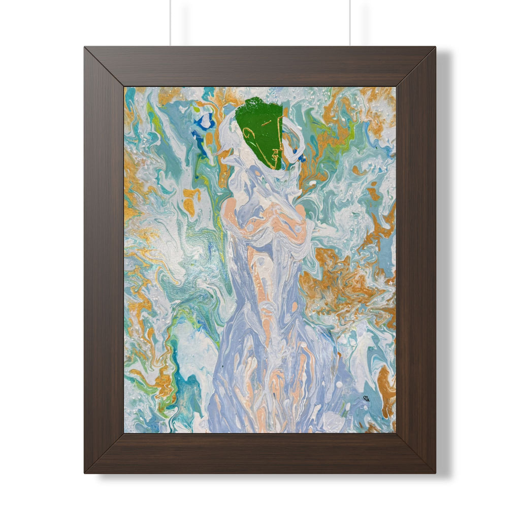 Abstract Fluid "Emerald Goddess" Art Poster